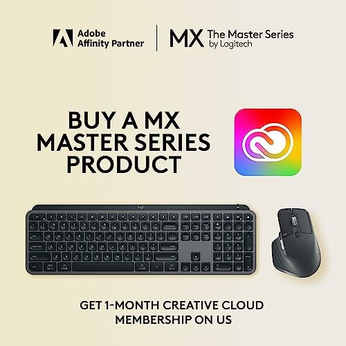 Logitech MX Master Series keyboard and mouse with Adobe Creative Cloud offer, perfect for creatives and remote workers